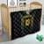 Custom Cook Islands Rugby League Quilt Tatau Tribal Pattern-Special Edition Black Color