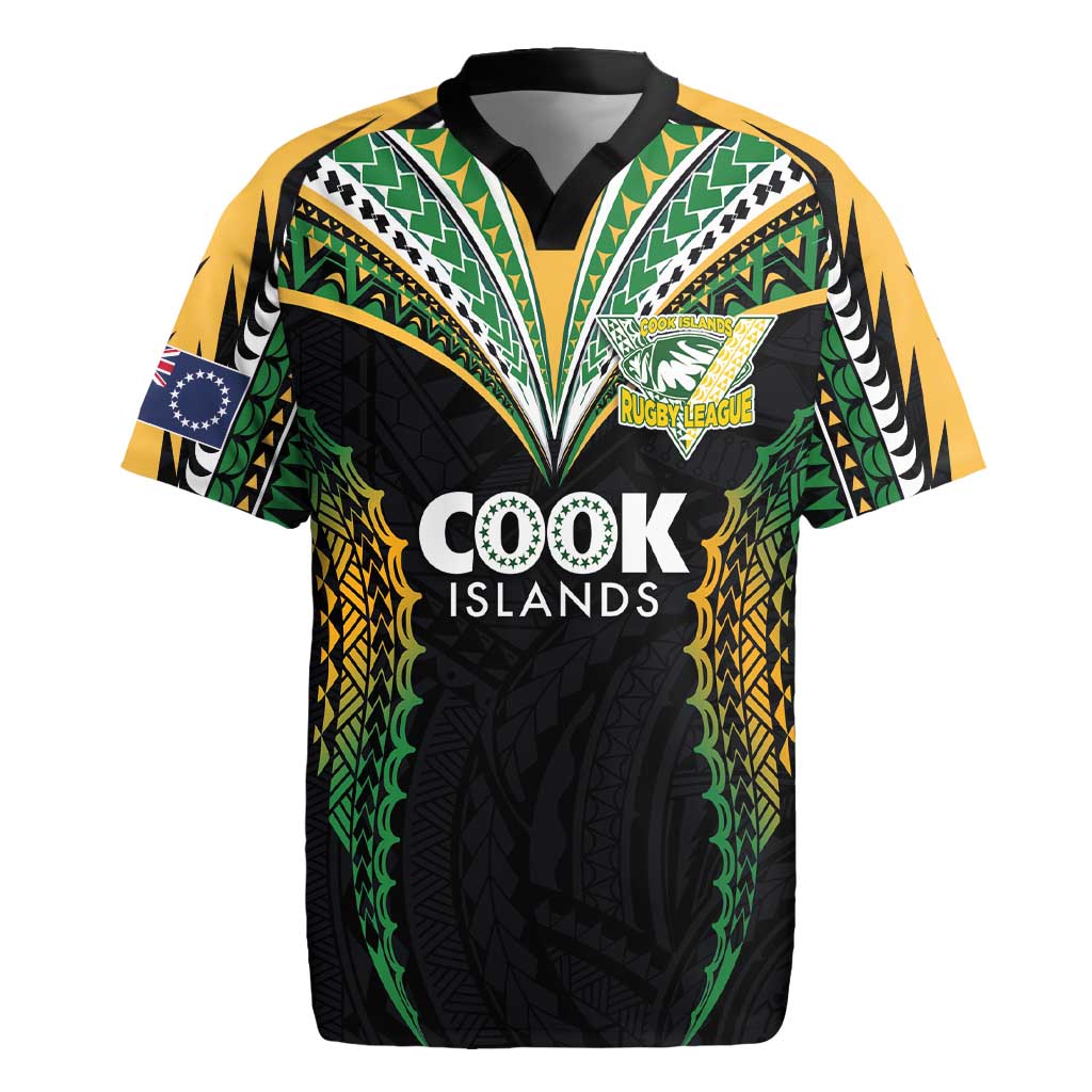 Custom Cook Islands Rugby League Rugby Jersey Tatau Tribal Pattern-Special Edition Black Color