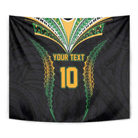 Custom Cook Islands Rugby League Tapestry Tatau Tribal Pattern-Special Edition Black Color