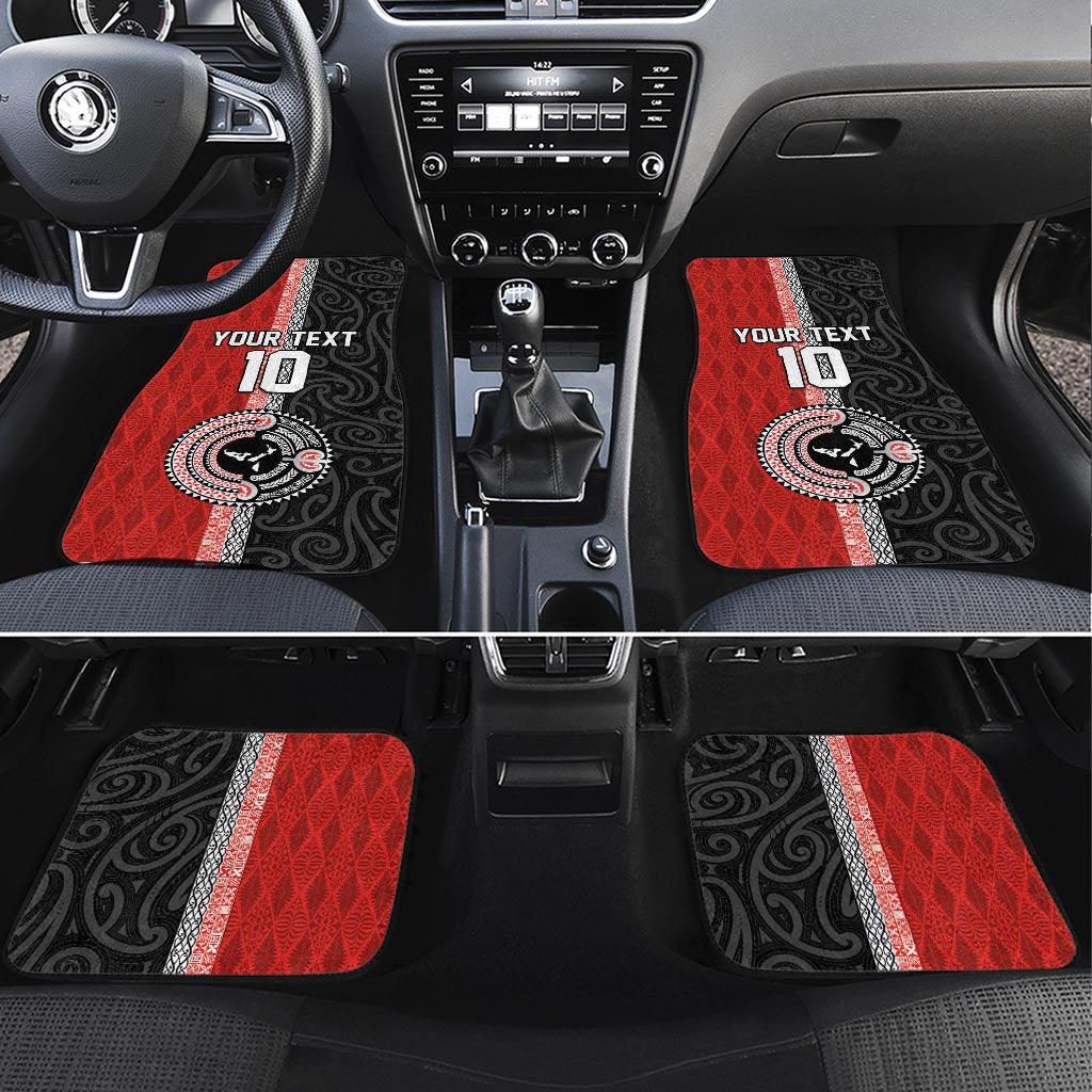 Custom Tonga and New Zealand Rugby Car Mats Maori Mix Ngatu Pattern