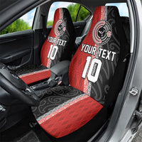 Custom Tonga and New Zealand Rugby Car Seat Cover Maori Mix Ngatu Pattern