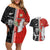 Custom Tonga and New Zealand Rugby Couples Matching Off Shoulder Short Dress and Hawaiian Shirt Maori Mix Ngatu Pattern