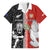 Custom Tonga and New Zealand Rugby Family Matching Off Shoulder Short Dress and Hawaiian Shirt Maori Mix Ngatu Pattern