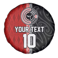 Custom Tonga and New Zealand Rugby Spare Tire Cover Maori Mix Ngatu Pattern