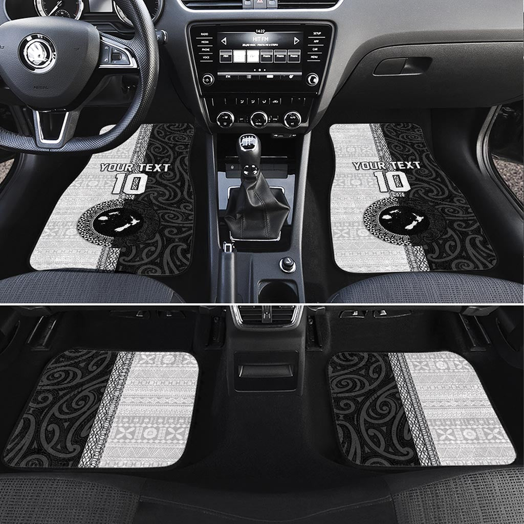 Custom Fiji and New Zealand Rugby Car Mats Tapa Mix Maori Pattern