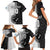 Custom Fiji and New Zealand Rugby Family Matching Short Sleeve Bodycon Dress and Hawaiian Shirt Tapa Mix Maori Pattern