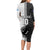 Custom Fiji and New Zealand Rugby Long Sleeve Bodycon Dress Tapa Mix Maori Pattern