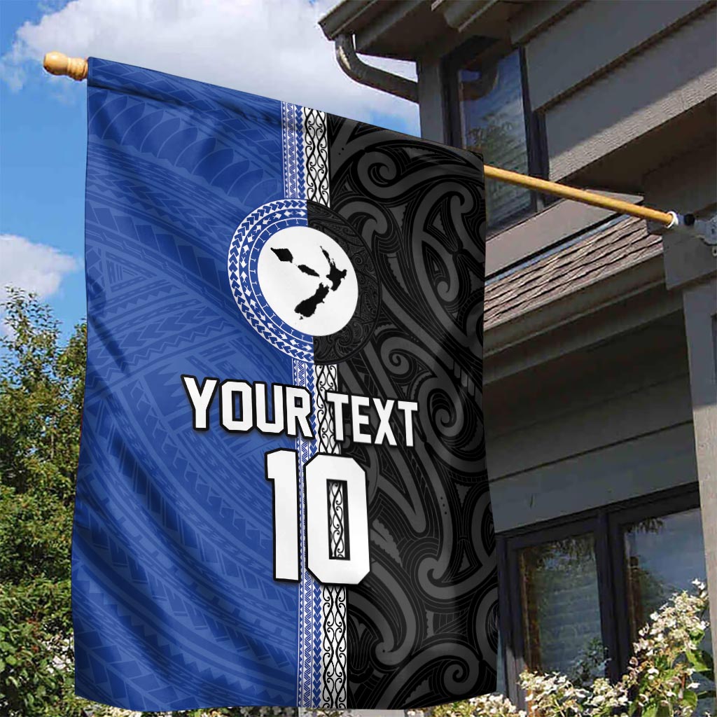 Custom Samoa and New Zealand Rugby Garden Flag Teuila Samoan and Maori Warrior