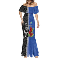 Custom Samoa and New Zealand Rugby Mermaid Dress Teuila Samoan and Maori Warrior LT03 - Polynesian Pride