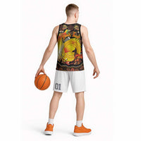 Personalized Australia and Papua New Guinea Together Basketball Jersey Kangaroo Aboriginal Art and Bird-of-paradise Oro Tribal Motifs - Polynesian Pride