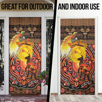 Personalized Australia and Papua New Guinea Together Door Cover Kangaroo Aboriginal Art and Bird-of-paradise Oro Tribal Motifs - Polynesian Pride
