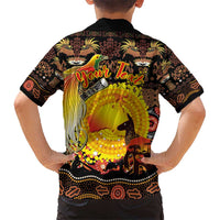 Personalized Australia and Papua New Guinea Together Hawaiian Shirt Kangaroo Aboriginal Art and Bird-of-paradise Oro Tribal Motifs - Polynesian Pride