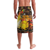 Personalized Australia and Papua New Guinea Together Lavalava Kangaroo Aboriginal Art and Bird-of-paradise Oro Tribal Motifs - Polynesian Pride