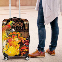 Australia and Papua New Guinea Together Luggage Cover Kangaroo Aboriginal Art and Bird-of-paradise Oro Tribal Motifs - Polynesian Pride
