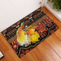 Australia and Papua New Guinea Together Rubber Doormat Kangaroo Aboriginal Art and Bird-of-paradise Oro Tribal Motifs - Polynesian Pride