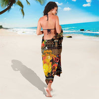 Australia and Papua New Guinea Together Sarong Kangaroo Aboriginal Art and Bird-of-paradise Oro Tribal Motifs - Polynesian Pride