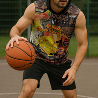 Personalized Australia and Papua New Guinea Together Sleeveless Hoodie Kangaroo Aboriginal Art and Bird-of-paradise Oro Tribal Motifs - Polynesian Pride