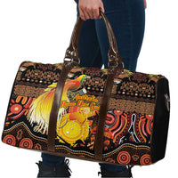 Australia and Papua New Guinea Together Travel Bag Kangaroo Aboriginal Art and Bird-of-paradise Oro Tribal Motifs LT03 - Polynesian Pride
