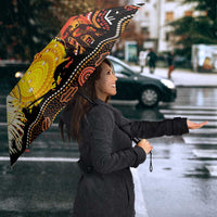 Australia and Papua New Guinea Together Umbrella Kangaroo Aboriginal Art and Bird-of-paradise Oro Tribal Motifs - Polynesian Pride