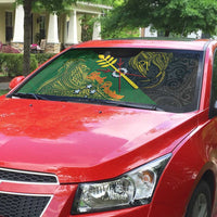 Chimpu Province Papua New Guinea Auto Sun Shade Bird-of-paradise Art Tattoo and Melanesian Motifs - Polynesian Pride