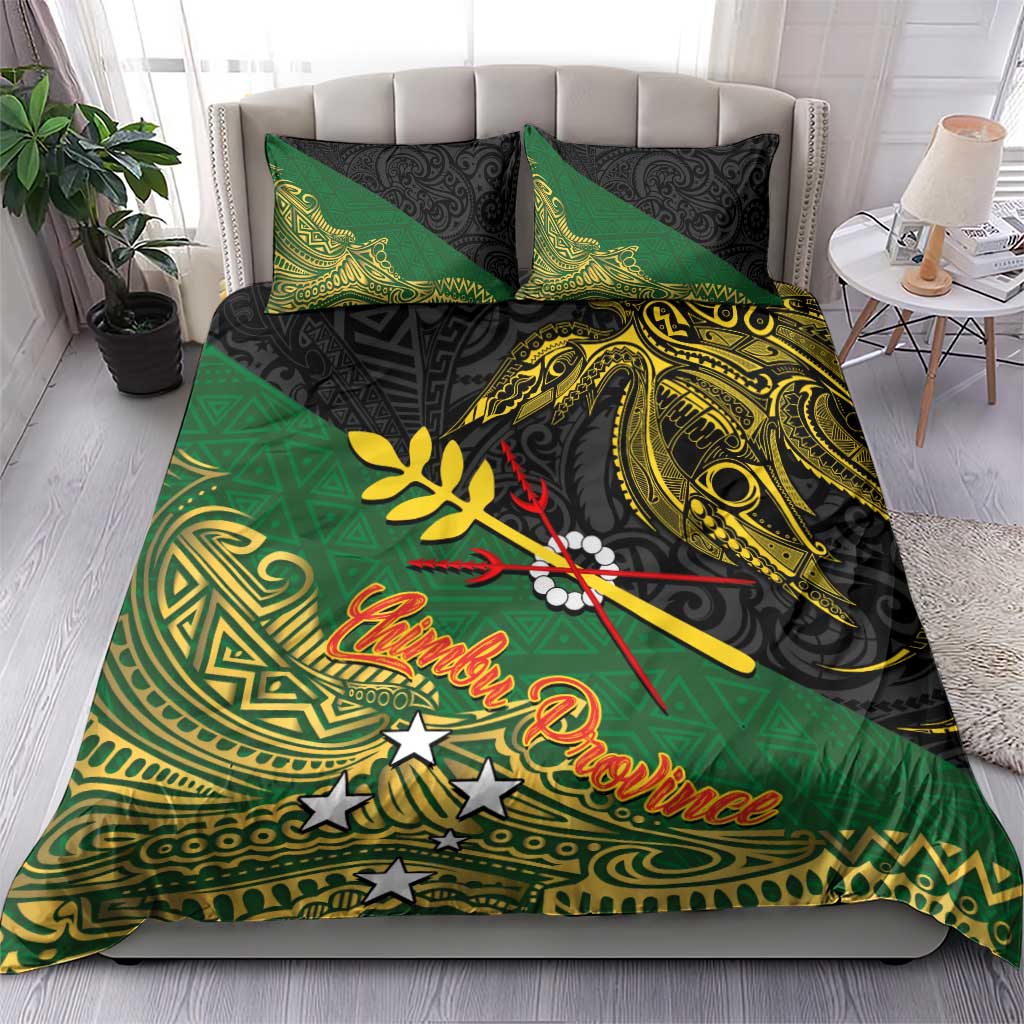 Chimpu Province Papua New Guinea Bedding Set Bird-of-paradise Art Tattoo and Melanesian Motifs - Polynesian Pride
