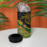 Chimpu Province Papua New Guinea 4 in 1 Can Cooler Tumbler Bird-of-paradise Art Tattoo and Melanesian Motifs - Polynesian Pride