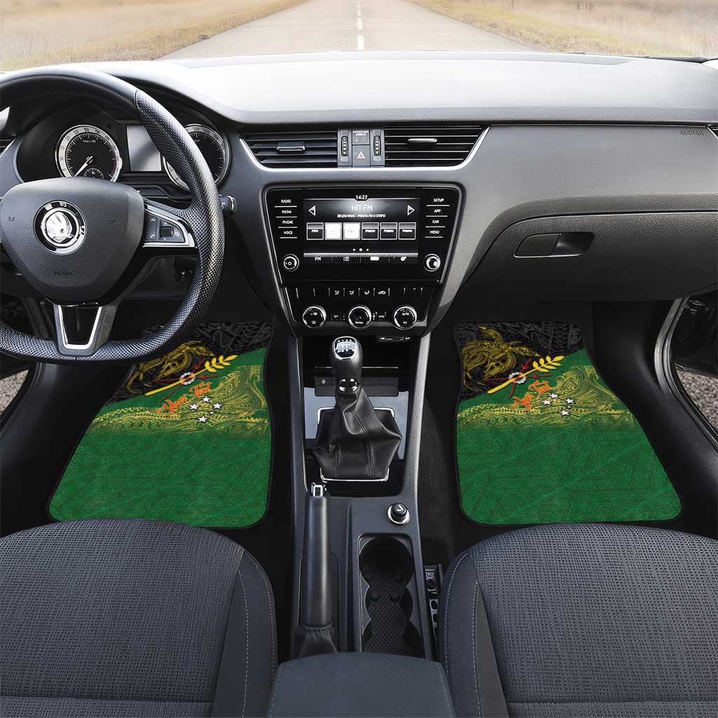 Personalized Chimpu Province Papua New Guinea Car Mats Bird-of-paradise Art Tattoo and Melanesian Motifs - Polynesian Pride