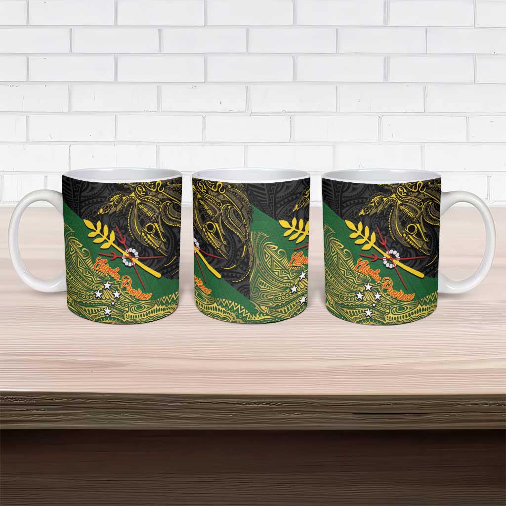 Chimpu Province Papua New Guinea Ceramic Mug Bird-of-paradise Art Tattoo and Melanesian Motifs - Polynesian Pride