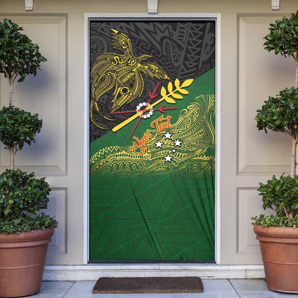 Personalized Chimpu Province Papua New Guinea Door Cover Bird-of-paradise Art Tattoo and Melanesian Motifs - Polynesian Pride