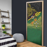 Personalized Chimpu Province Papua New Guinea Door Cover Bird-of-paradise Art Tattoo and Melanesian Motifs - Polynesian Pride