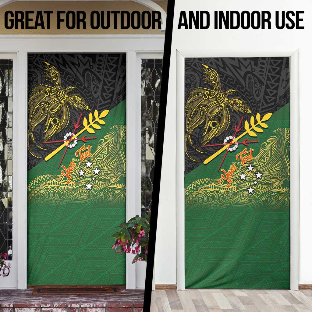 Personalized Chimpu Province Papua New Guinea Door Cover Bird-of-paradise Art Tattoo and Melanesian Motifs - Polynesian Pride