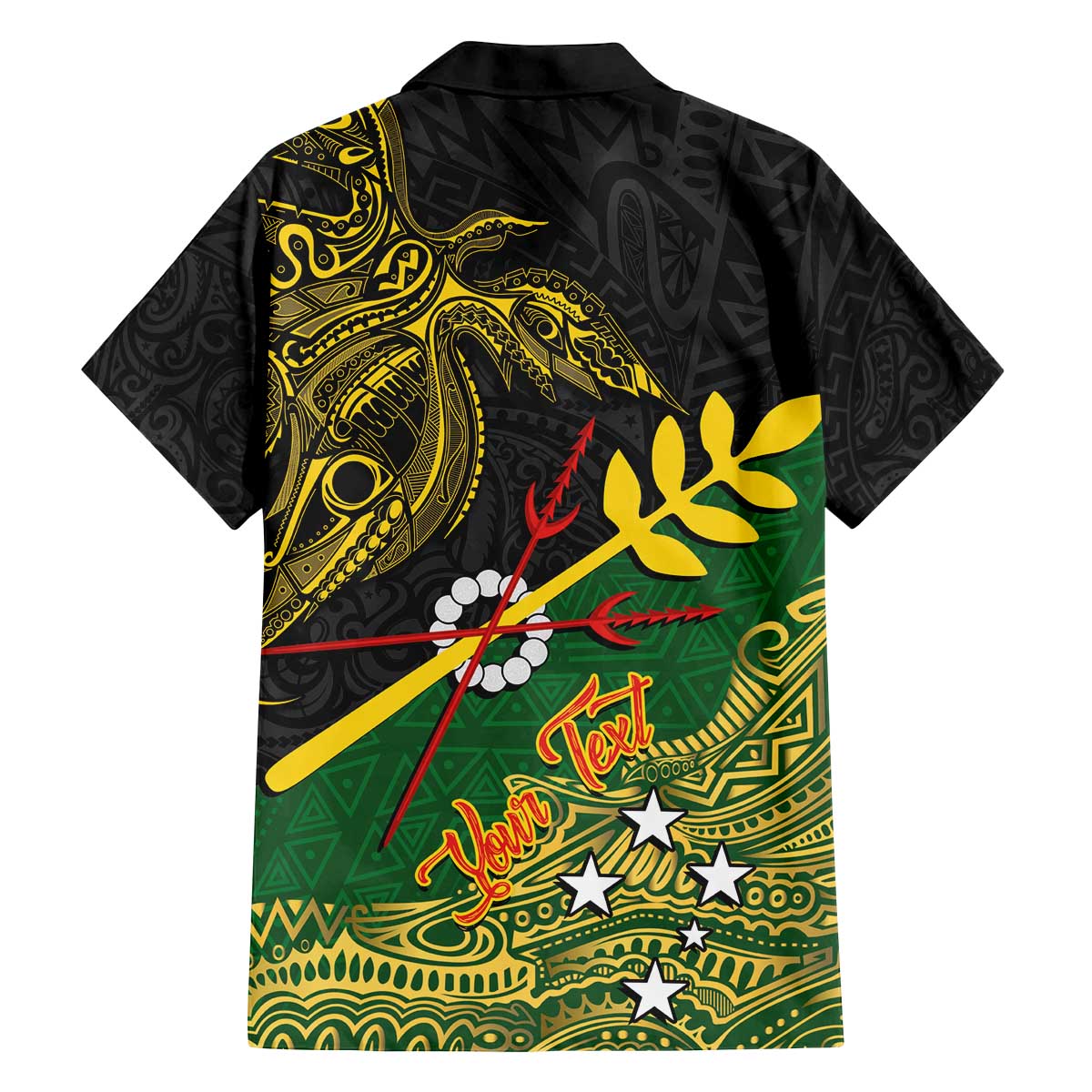 Personalized Chimpu Province Papua New Guinea Family Matching Off The Shoulder Long Sleeve Dress and Hawaiian Shirt Bird-of-paradise Art Tattoo and Melanesian Motifs - Polynesian Pride