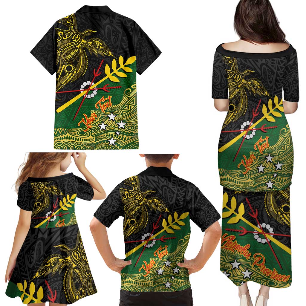 Personalized Chimpu Province Papua New Guinea Family Matching Puletasi and Hawaiian Shirt Bird-of-paradise Art Tattoo and Melanesian Motifs - Polynesian Pride