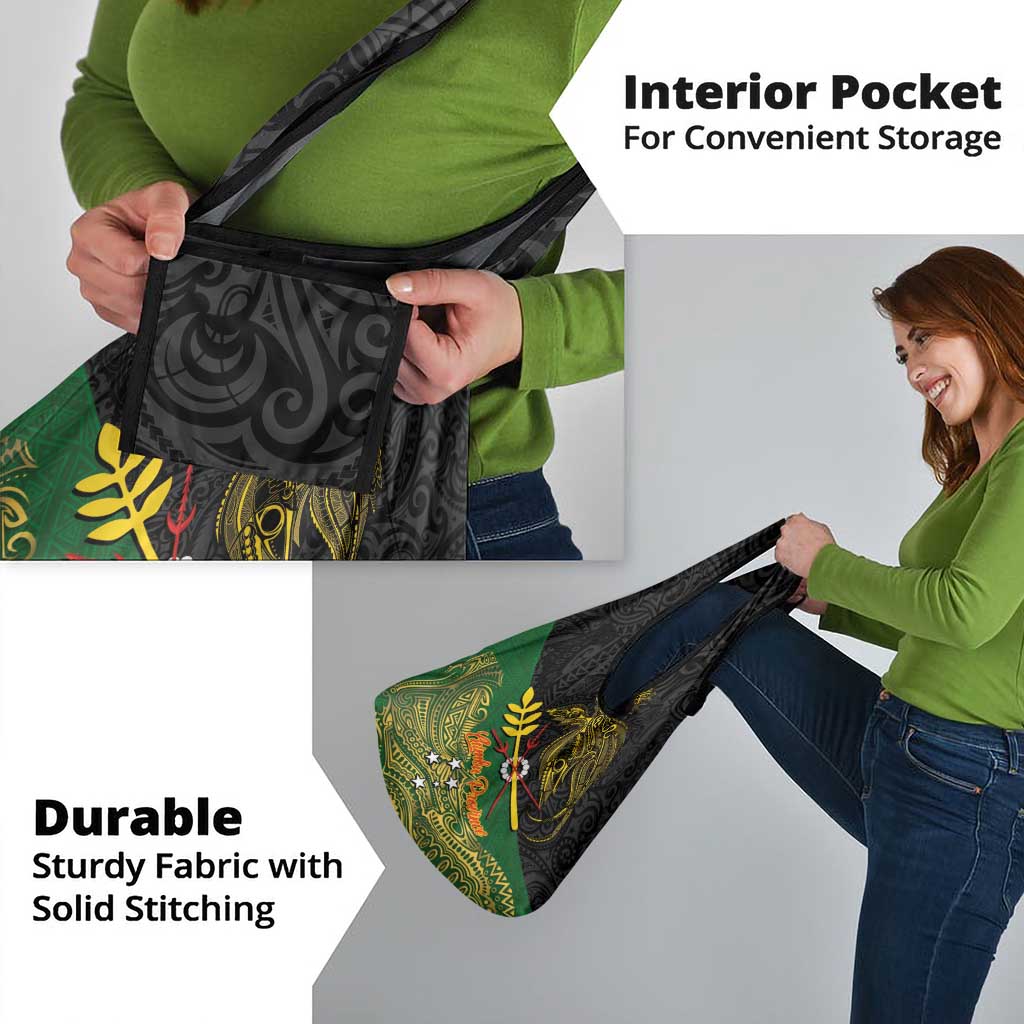 Chimpu Province Papua New Guinea Grocery Bag Bird-of-paradise Art Tattoo and Melanesian Motifs - Polynesian Pride