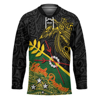 Personalized Chimpu Province Papua New Guinea Hockey Jersey Bird-of-paradise Art Tattoo and Melanesian Motifs - Polynesian Pride