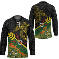 Personalized Chimpu Province Papua New Guinea Hockey Jersey Bird-of-paradise Art Tattoo and Melanesian Motifs - Polynesian Pride