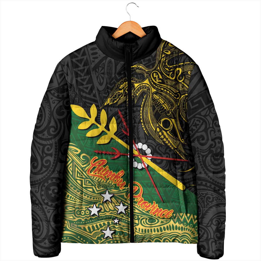 Personalized Chimpu Province Papua New Guinea Padded Jacket Bird-of-paradise Art Tattoo and Melanesian Motifs - Polynesian Pride