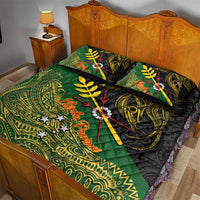 Chimpu Province Papua New Guinea Quilt Bed Set Bird-of-paradise Art Tattoo and Melanesian Motifs - Polynesian Pride