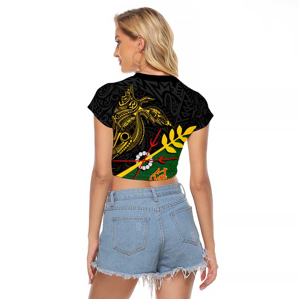 Personalized Chimpu Province Papua New Guinea Raglan Cropped T Shirt Bird-of-paradise Art Tattoo and Melanesian Motifs - Polynesian Pride