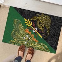 Chimpu Province Papua New Guinea Rubber Doormat Bird-of-paradise Art Tattoo and Melanesian Motifs - Polynesian Pride