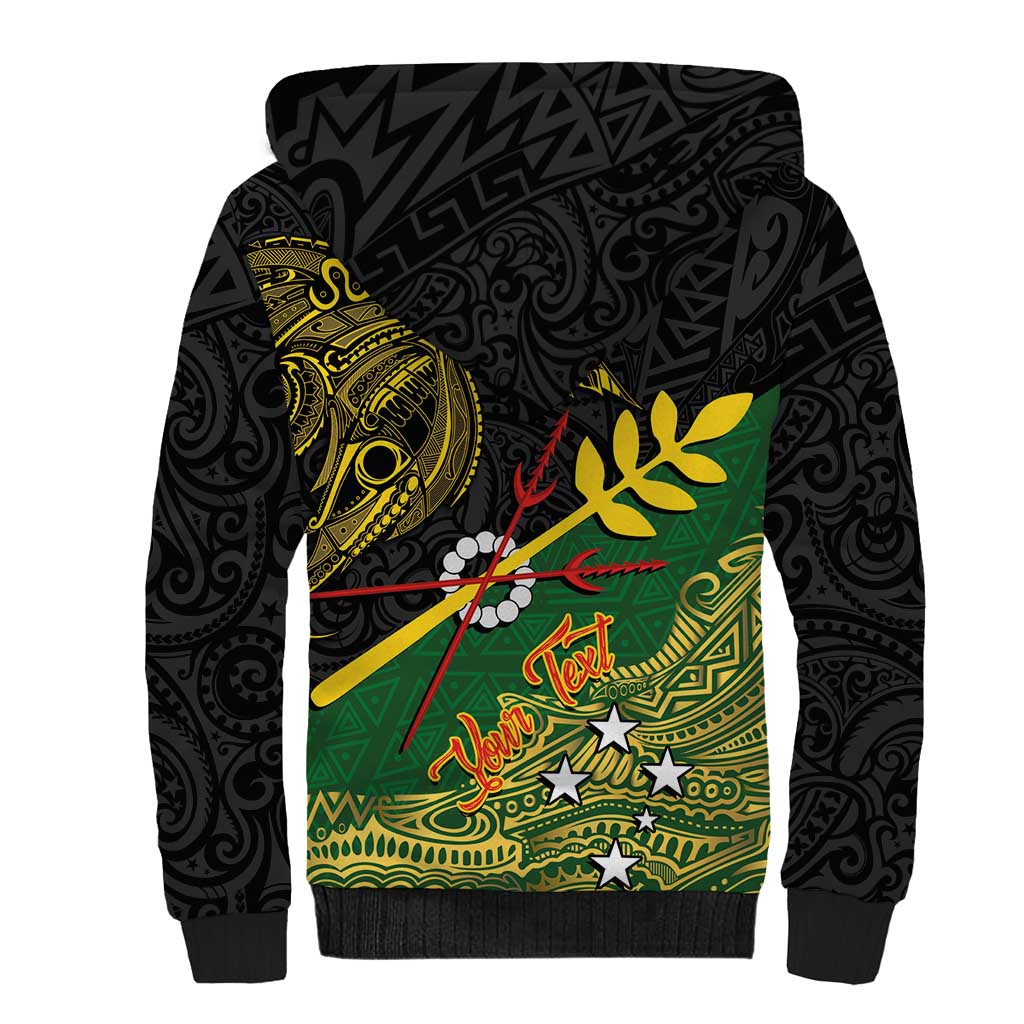 Personalized Chimpu Province Papua New Guinea Sherpa Hoodie Bird-of-paradise Art Tattoo and Melanesian Motifs LT03 - Polynesian Pride