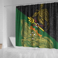 Chimpu Province Papua New Guinea Shower Curtain Bird-of-paradise Art Tattoo and Melanesian Motifs - Polynesian Pride