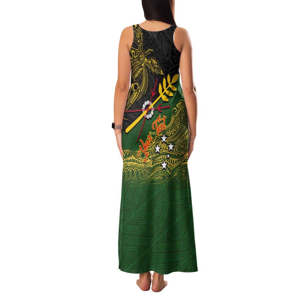 Personalized Chimpu Province Papua New Guinea Tank Maxi Dress Bird-of-paradise Art Tattoo and Melanesian Motifs LT03 - Polynesian Pride