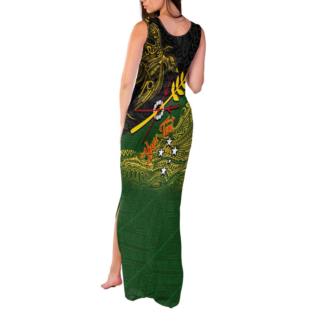 Personalized Chimpu Province Papua New Guinea Tank Maxi Dress Bird-of-paradise Art Tattoo and Melanesian Motifs LT03 - Polynesian Pride