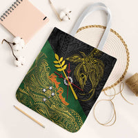Chimpu Province Papua New Guinea Tote Bag Bird-of-paradise Art Tattoo and Melanesian Motifs LT03 White Strap One Size Black - Polynesian Pride