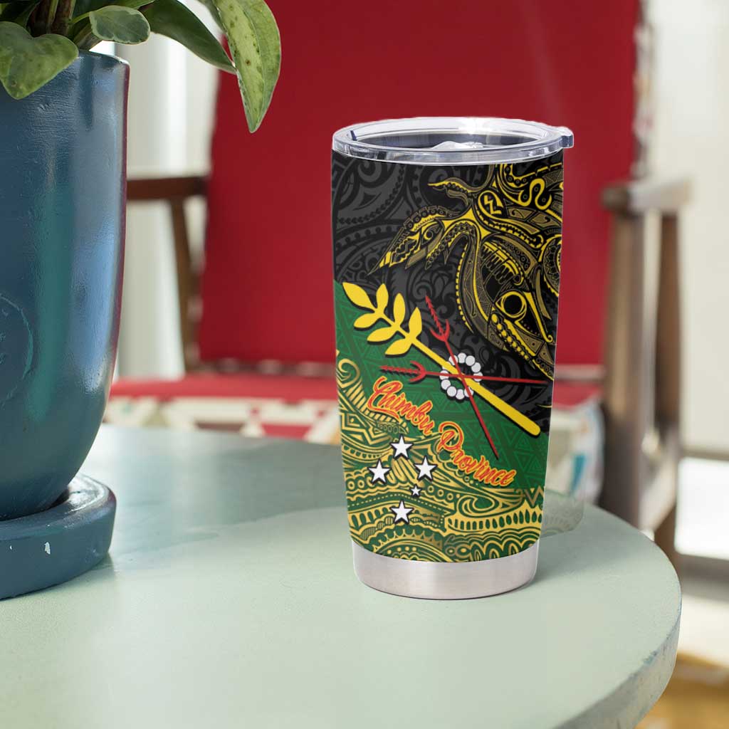 Chimpu Province Papua New Guinea Tumbler Cup Bird-of-paradise Art Tattoo and Melanesian Motifs - Polynesian Pride