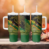 Chimpu Province Papua New Guinea Tumbler With Handle Bird-of-paradise Art Tattoo and Melanesian Motifs LT03 - Polynesian Pride