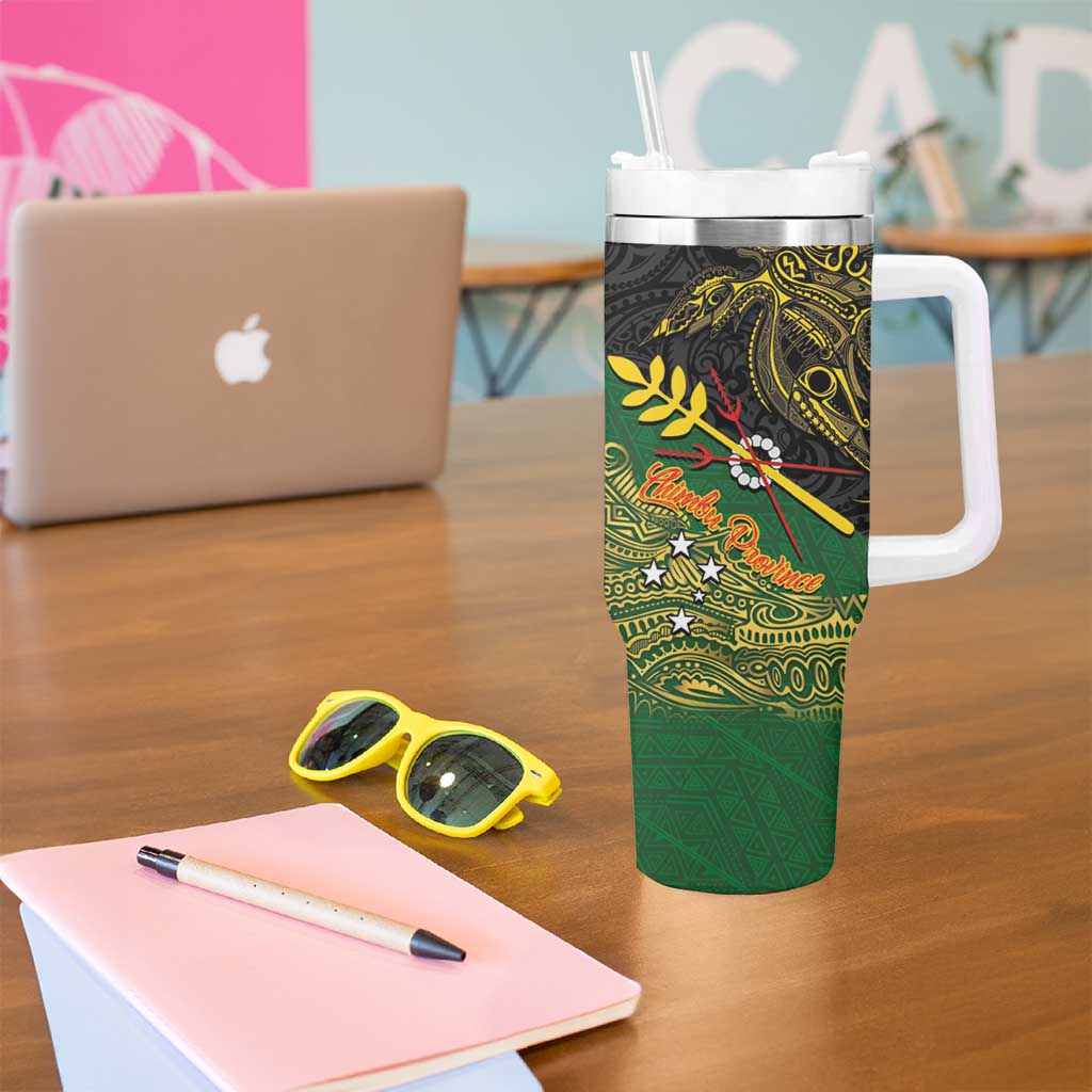 Chimpu Province Papua New Guinea Tumbler With Handle Bird-of-paradise Art Tattoo and Melanesian Motifs LT03 - Polynesian Pride