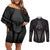 Hawaiian Kakau Art Tattoos Aquaman Style Couples Matching Off Shoulder Short Dress and Long Sleeve Button Shirt Special Edition - Polynesian Pride