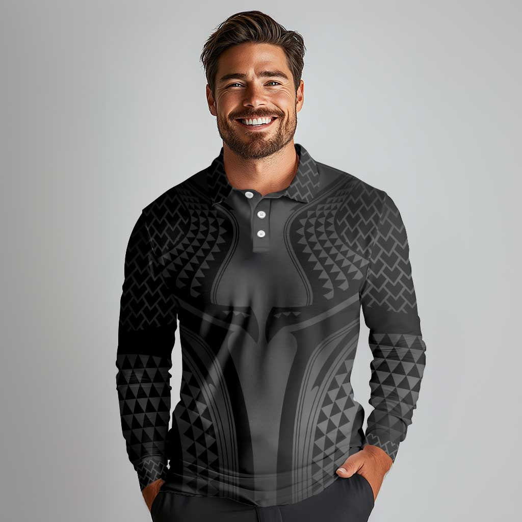 Hawaiian Kakau Art Tattoos Aquaman Style Long Sleeve Polo Shirt Special Edition - Polynesian Pride